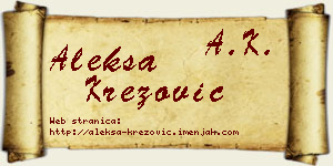 Aleksa Krezović vizit kartica